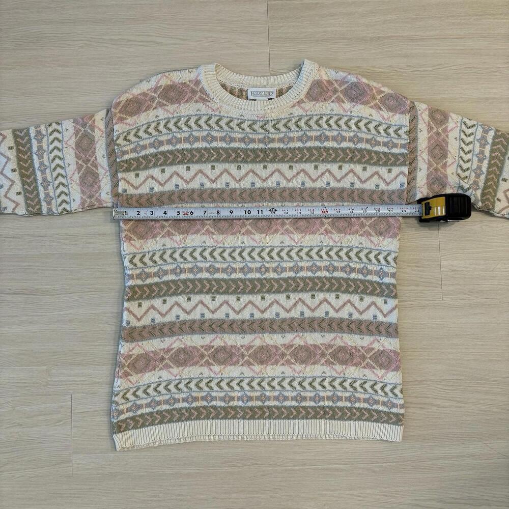 VTG Lands End Holiday Sweater 100% Cotton Grandma Core Size Medium Old Money - Picture 5 of 7